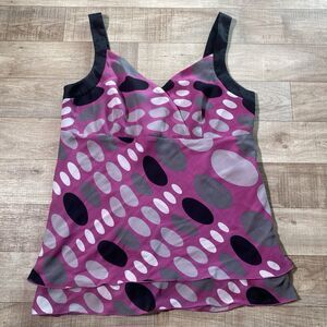 Emma James Tank Top Womens 12 Babydoll Ruffle Trim Retro Cami Y2k Vibes Blouse